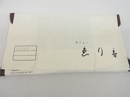 平和屋本店■極上　九寸名古屋帯　型染め　草花文　鬼しぼ縮緬　えり善扱い　たとう紙付き　正絹　逸品　KAAA10431kk4 - 平和屋
