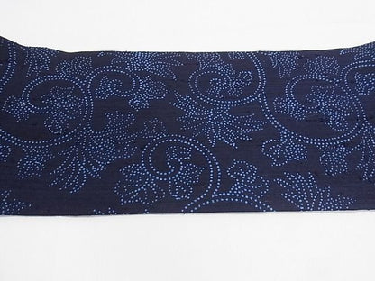 平和屋本店■極上　浦野理一　経節紬　九寸名古屋帯　花唐草文　正絹　逸品　未使用　KAAA10498kk4 - 平和屋