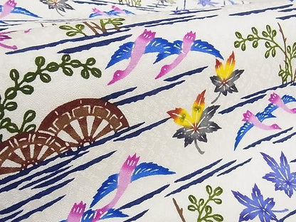 平和屋本店■極上　本場琉球紅型　琉球びんがた　知念初子　九寸名古屋帯　証紙付き　正絹　逸品　新品　KAAA10512kk4 - 平和屋