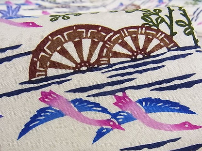 平和屋本店■極上　本場琉球紅型　琉球びんがた　知念初子　九寸名古屋帯　証紙付き　正絹　逸品　新品　KAAA10512kk4 - 平和屋