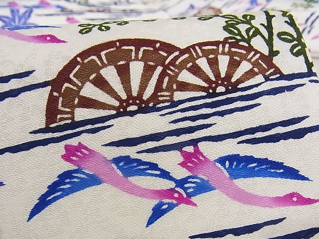 平和屋本店■極上　本場琉球紅型　琉球びんがた　知念初子　九寸名古屋帯　証紙付き　正絹　逸品　新品　KAAA10512kk4 - 平和屋