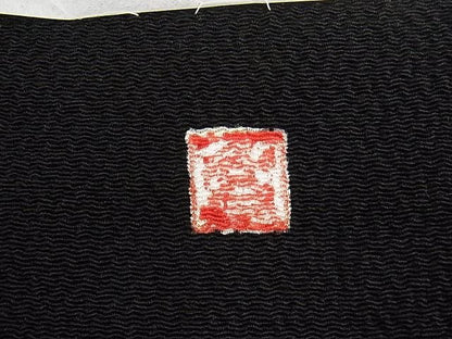 平和屋本店■超希少 東京友禅 久呂田明功 九寸名古屋帯 新糊本糸目 菊 鬼しぼ縮緬 反端付 黒地 金彩 逸品 未使用 KAAA10513kk4 - 平和屋
