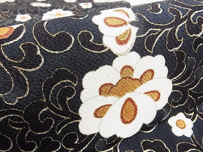 平和屋本店■極上　浦野理一　金彩友禅　九寸名古屋帯　花唐草文　金彩　鬼しぼ縮緬　正絹　逸品　KAAA10624kk4 - 平和屋
