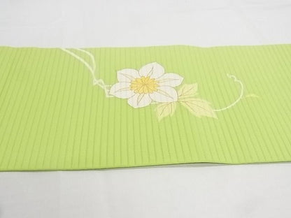 平和屋本店■極上　夏物　銀座　志ま亀　つけ帯　蔦草花文　鉄線　金彩　正絹　逸品　KAAA10627kk4 - 平和屋