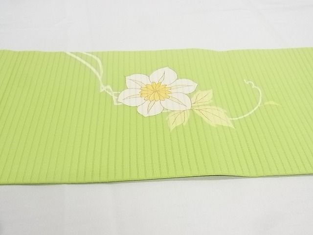 平和屋本店■極上　夏物　銀座　志ま亀　つけ帯　蔦草花文　鉄線　金彩　正絹　逸品　KAAA10627kk4 - 平和屋