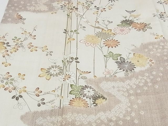 平和屋本店■極上　夏物　染織の名門　しょうざん 　生紬　訪問着　枝花文　ますいわ屋扱い　正絹　逸品　KAAA1124kk4 - 平和屋