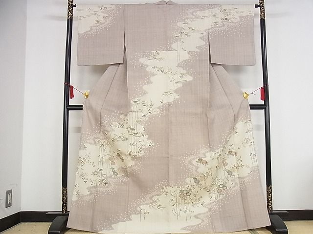 平和屋本店■極上　夏物　染織の名門　しょうざん 　生紬　訪問着　枝花文　ますいわ屋扱い　正絹　逸品　KAAA1124kk4 - 平和屋