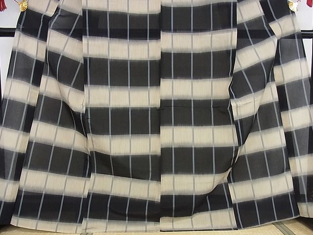 平和屋本店■極上　夏物　明石縮　横段文　証紙付き　正絹　逸品　未使用　KAAA1133kk4 - 平和屋