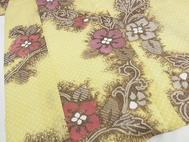 平和屋本店■極上　夏物　浴衣　有松鳴海絞り　花唐草文　トールサイズ　綿　逸品　KAAA1224kk4 - 平和屋
