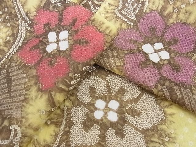 平和屋本店■極上　夏物　浴衣　有松鳴海絞り　花唐草文　トールサイズ　綿　逸品　KAAA1224kk4 - 平和屋