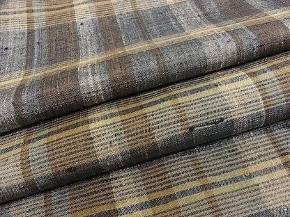 平和屋本店■極上　郡上紬　草木染　格子　正絹　逸品　未使用　KAAA1246kk4 - 平和屋