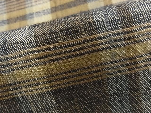 平和屋本店■極上　郡上紬　草木染　格子　正絹　逸品　未使用　KAAA1246kk4 - 平和屋