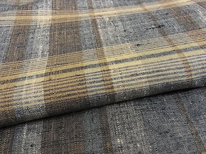 平和屋本店■極上　郡上紬　草木染　格子　正絹　逸品　未使用　KAAA1246kk4 - 平和屋