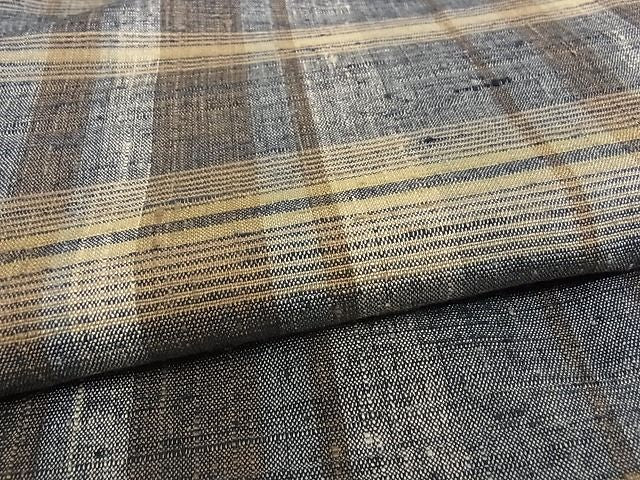 平和屋本店■極上　郡上紬　草木染　格子　正絹　逸品　未使用　KAAA1246kk4 - 平和屋