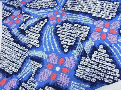 平和屋本店■極上　夏物　浴衣　有松鳴海絞り　幾何学花文　綿　逸品　KAAA1272kk4 - 平和屋