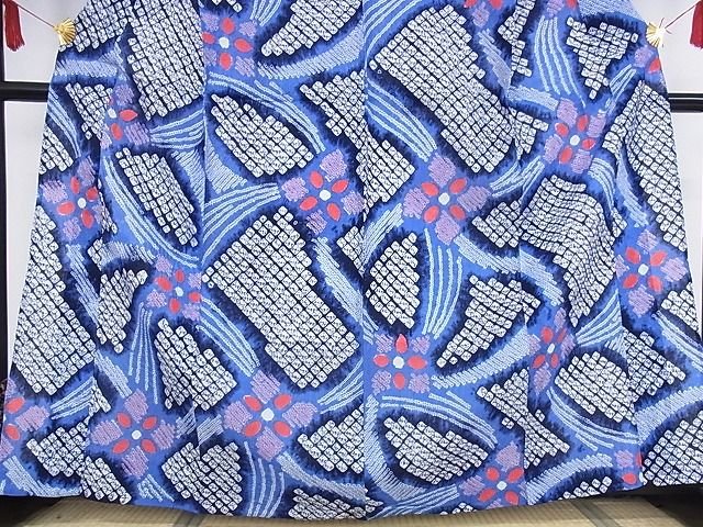 平和屋本店■極上　夏物　浴衣　有松鳴海絞り　幾何学花文　綿　逸品　KAAA1272kk4 - 平和屋