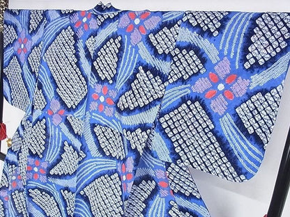 平和屋本店■極上　夏物　浴衣　有松鳴海絞り　幾何学花文　綿　逸品　KAAA1272kk4 - 平和屋