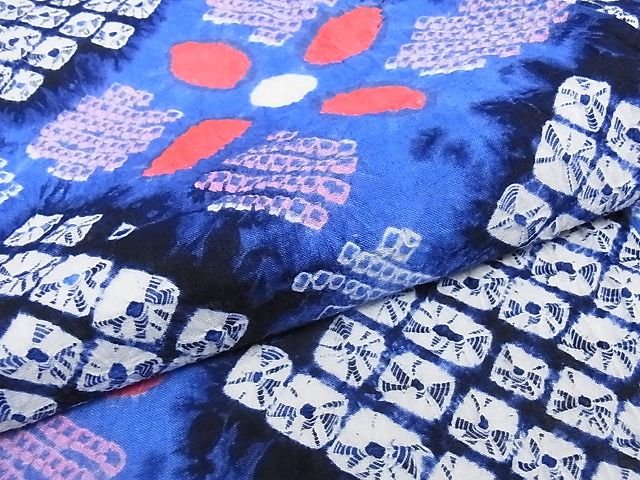 平和屋本店■極上　夏物　浴衣　有松鳴海絞り　幾何学花文　綿　逸品　KAAA1272kk4 - 平和屋