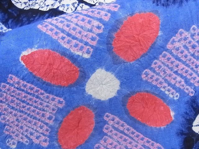 平和屋本店■極上　夏物　浴衣　有松鳴海絞り　幾何学花文　綿　逸品　KAAA1272kk4 - 平和屋