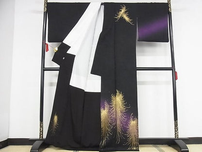 平和屋本店■極上　金彩友禅　卓越技能者・名工・和田光正監修　京金彩　華陽　訪問着　乱菊　暈し染　黒地　KAAA1290kk4 - 平和屋
