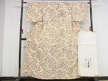 平和屋本店■極上　銀座　志ま亀　小紋　舞花文　たとう紙付き　正絹　逸品　KAAA1305kk4 - 平和屋