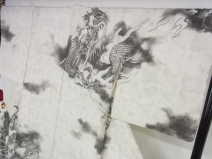 平和屋本店■極上　琉染の創設者　山岡古都　水墨書　訪問着　龍　証紙付き　正絹　逸品　未使用　KAAA1372kk4 - 平和屋