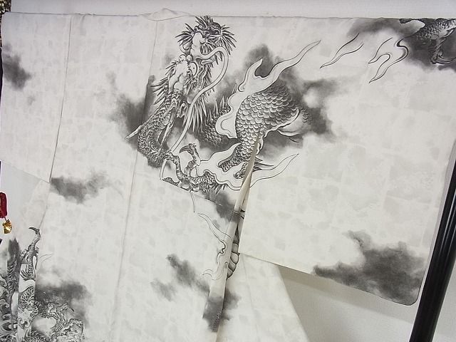 平和屋本店■極上　琉染の創設者　山岡古都　水墨書　訪問着　龍　証紙付き　正絹　逸品　未使用　KAAA1372kk4 - 平和屋