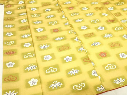 平和屋本店■極上　銀座　志ま亀　小紋　松竹梅　たとう紙付き　正絹　逸品　KAAA1455kk5 - 平和屋