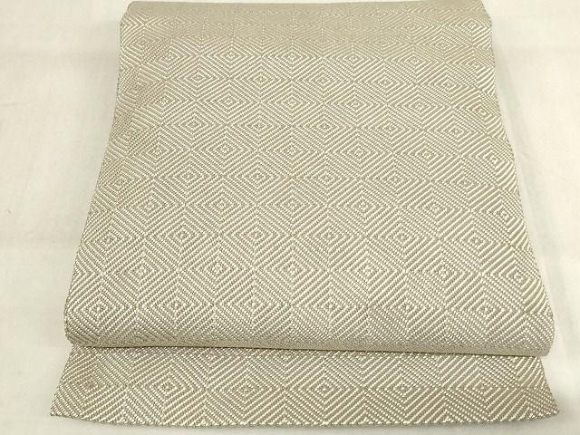 平和屋本店■極上　伊兵衛織　工芸手織　八寸名古屋帯　入子菱　一重帯　正絹　逸品　未使用　KAAA1532kk4 - 平和屋