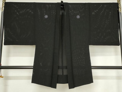 平和屋本店■希少　夏物　男性　絽　羽織　黒地　逸品　KAAA1576kk4 - 平和屋