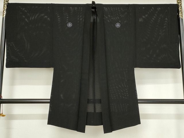 平和屋本店■希少　夏物　男性　絽　羽織　黒地　逸品　KAAA1576kk4 - 平和屋