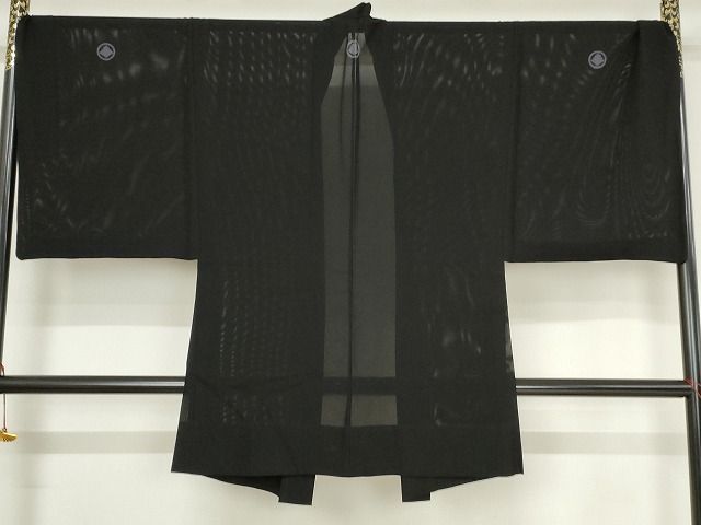 平和屋本店■希少　夏物　男性　絽　羽織　黒地　逸品　KAAA1576kk4 - 平和屋