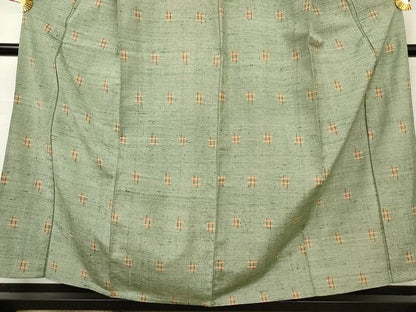 平和屋本店■希少　ざざんざ織　単衣　井桁絣　正絹　逸品　KAAA1662kk4 - 平和屋