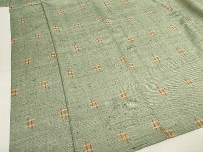 平和屋本店■希少　ざざんざ織　単衣　井桁絣　正絹　逸品　KAAA1662kk4 - 平和屋