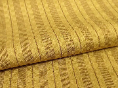 平和屋本店■希少　山下八百子　本場黄八丈　紬　市松綾織　単衣　正絹　逸品　KAAA1694kk4 - 平和屋