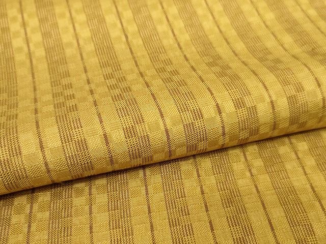 平和屋本店■希少　山下八百子　本場黄八丈　紬　市松綾織　単衣　正絹　逸品　KAAA1694kk4 - 平和屋