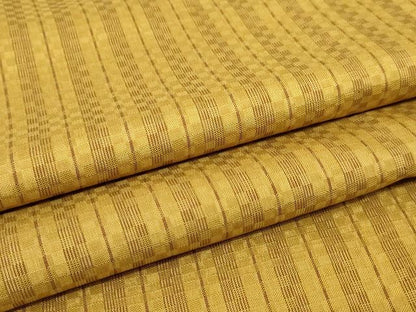 平和屋本店■希少　山下八百子　本場黄八丈　紬　市松綾織　単衣　正絹　逸品　KAAA1694kk4 - 平和屋