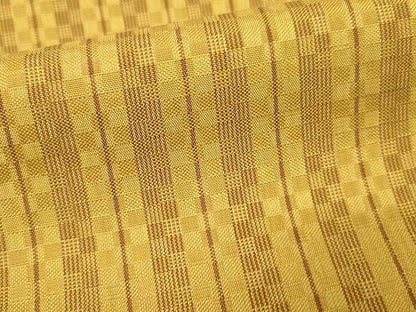 平和屋本店■希少　山下八百子　本場黄八丈　紬　市松綾織　単衣　正絹　逸品　KAAA1694kk4 - 平和屋