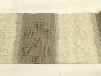 平和屋本店■希少 夏物 沖縄県無形文化財指定 本場八重山上布 九寸名古屋帯 青山八木扱い たとう紙付 麻 逸品 未使用 KAAA1742kk4