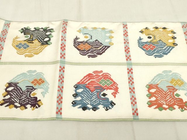 平和屋本店■最高級　龍村平蔵製　甲比丹孔雀　六通柄　本袋帯　共箱付き　正絹　逸品　未使用　KAAA1743kk4 - 平和屋