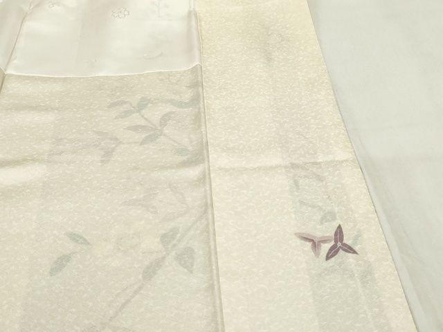 平和屋本店■極上　本加賀友禅作家　河江真百美　訪問着　椿と面高　証紙付き　やまと金ラベル　薄卵色　正絹　逸品　KAAA1751kk5 - 平和屋