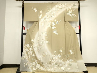 平和屋本店■極上　総刺繍　訪問着　枝松梅文　暈し染め　金糸　正絹　逸品　KAAA1766kk5 - 平和屋