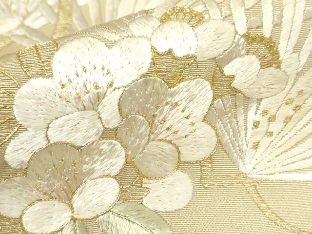 平和屋本店■極上　総刺繍　訪問着　枝松梅文　暈し染め　金糸　正絹　逸品　KAAA1766kk5 - 平和屋