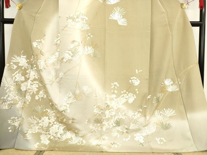 平和屋本店■極上　総刺繍　訪問着　枝松梅文　暈し染め　金糸　正絹　逸品　KAAA1766kk5 - 平和屋