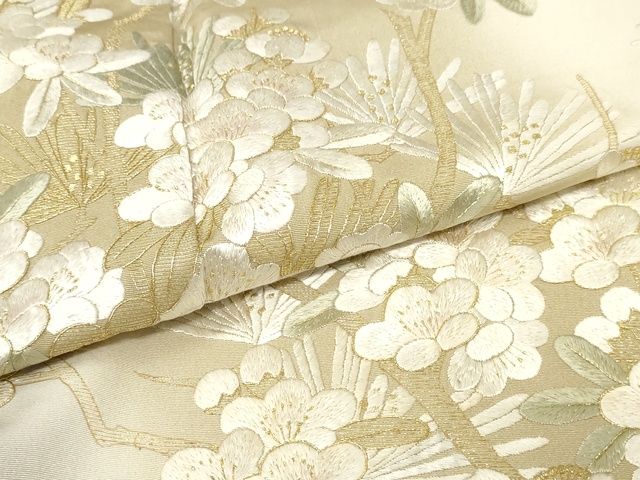 平和屋本店■極上　総刺繍　訪問着　枝松梅文　暈し染め　金糸　正絹　逸品　KAAA1766kk5 - 平和屋