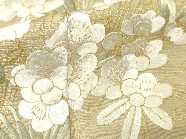 平和屋本店■極上　総刺繍　訪問着　枝松梅文　暈し染め　金糸　正絹　逸品　KAAA1766kk5 - 平和屋