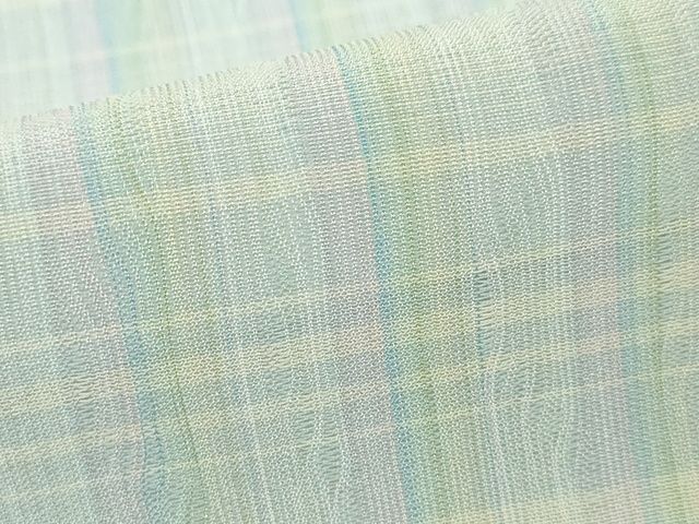 平和屋本店■希少　夏物　紅花紬　米沢　新田工房　濤波　証紙付き　正絹　逸品　KAAA1773kk5 - 平和屋