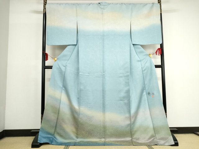 平和屋本店■極上　久保田一竹　幻の辻が花　訪問着　霞文　暈し染め　金通し地　正絹　逸品　KAAA1774kk5 - 平和屋
