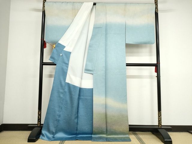 平和屋本店■極上　久保田一竹　幻の辻が花　訪問着　霞文　暈し染め　金通し地　正絹　逸品　KAAA1774kk5 - 平和屋