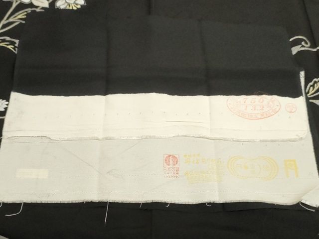 平和屋本店■極上　総刺繍　訪問着　花唐草文　黒地　金糸　丹後ちりめん　反端付き　逸品　KAAA1788kk5 - 平和屋